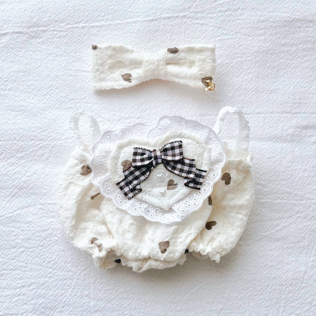 heart salopette -Latte-