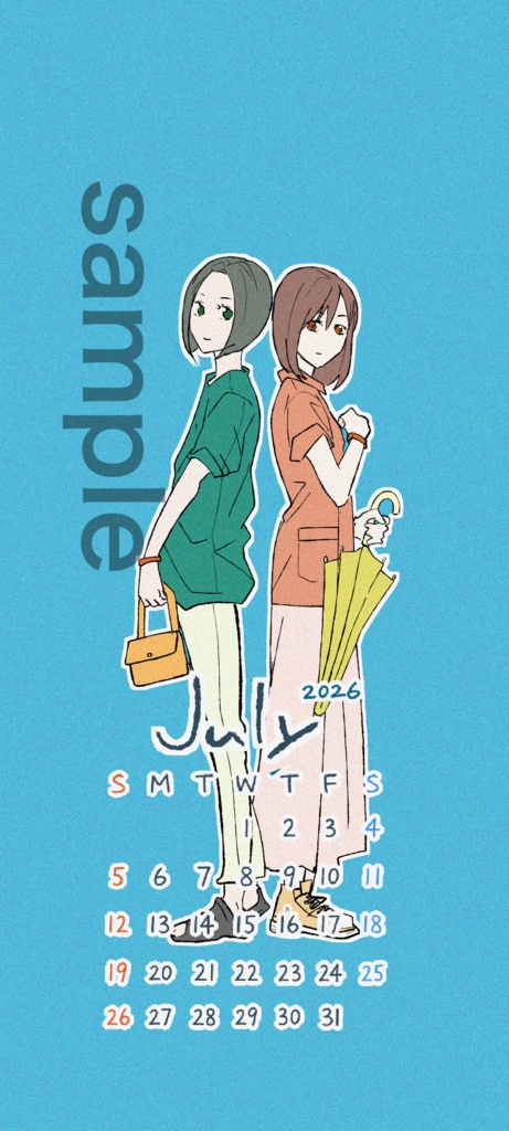 【無料】2026年7月カレンダー