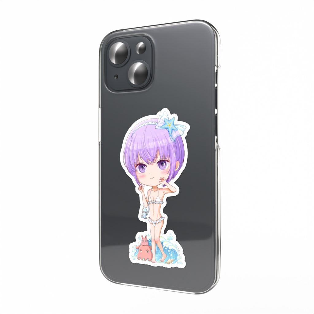 【女装男子】 すみれくん　水着ちびキャラ　スマホステッカー