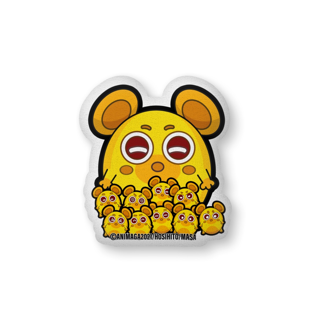 干支キャラ【ねずみさん(仮名)】ふかふかクッション-大