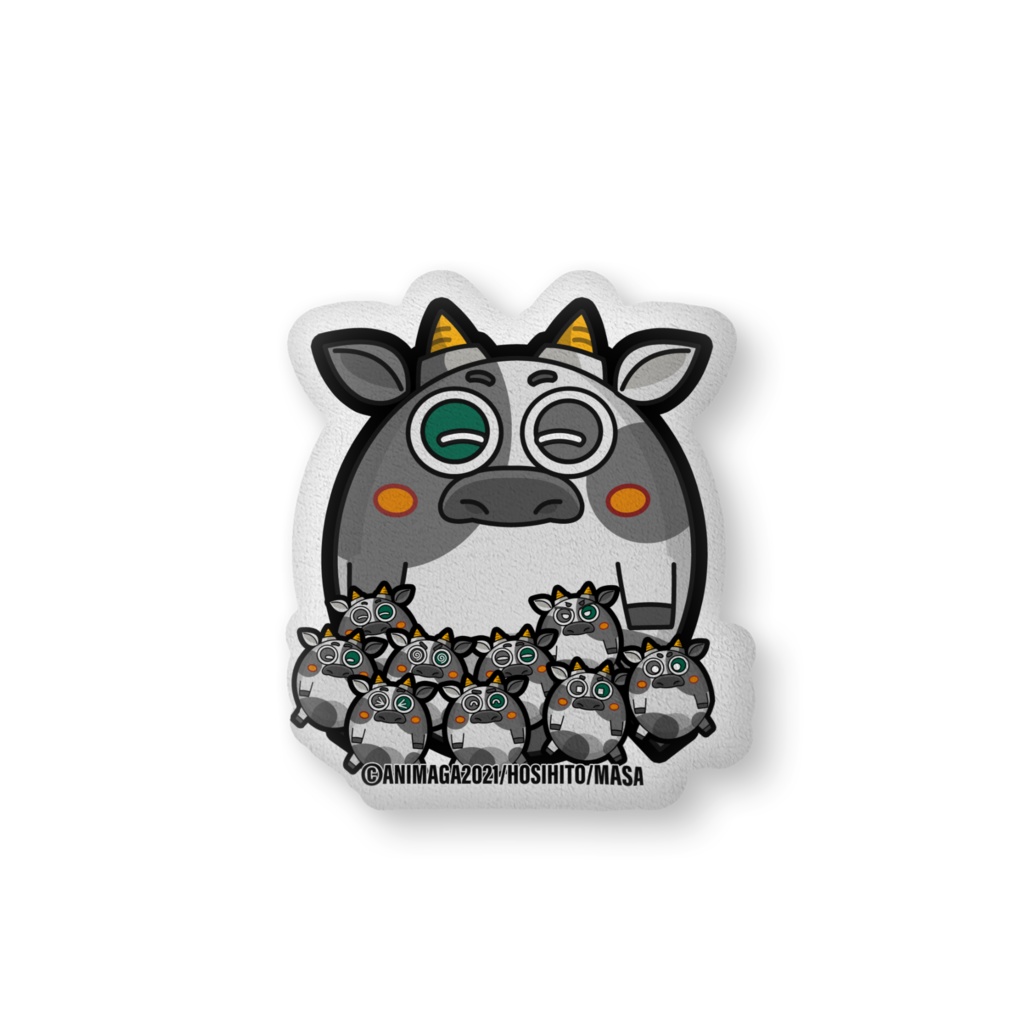 干支キャラ【うしさん(仮名)】ふかふかクッション-大