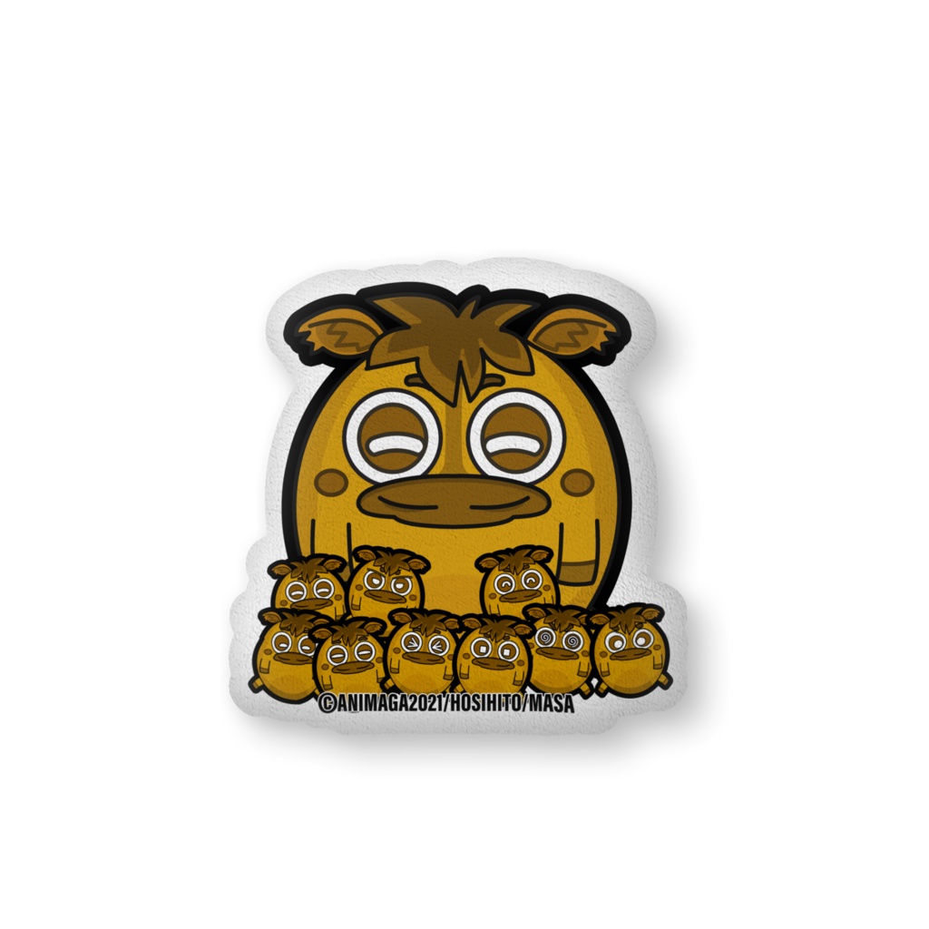 干支キャラ【うまさん(仮名)】ふかふかクッション-大