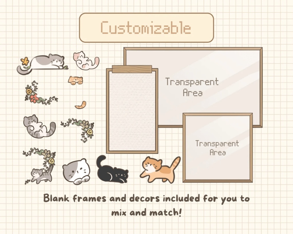 Cozy Cat Stream Overlay Package | Stream Panels | Stream Backgrounds Assets | Twitch & YouTube | Static & Animated | コージー キャット ストリーム オーバーレイ パッケージ |ストリームパネル | ストリームの背景 | 静的およびアニメーション |