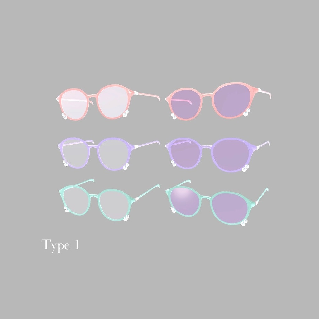 パール付き眼鏡&サングラス3点セット