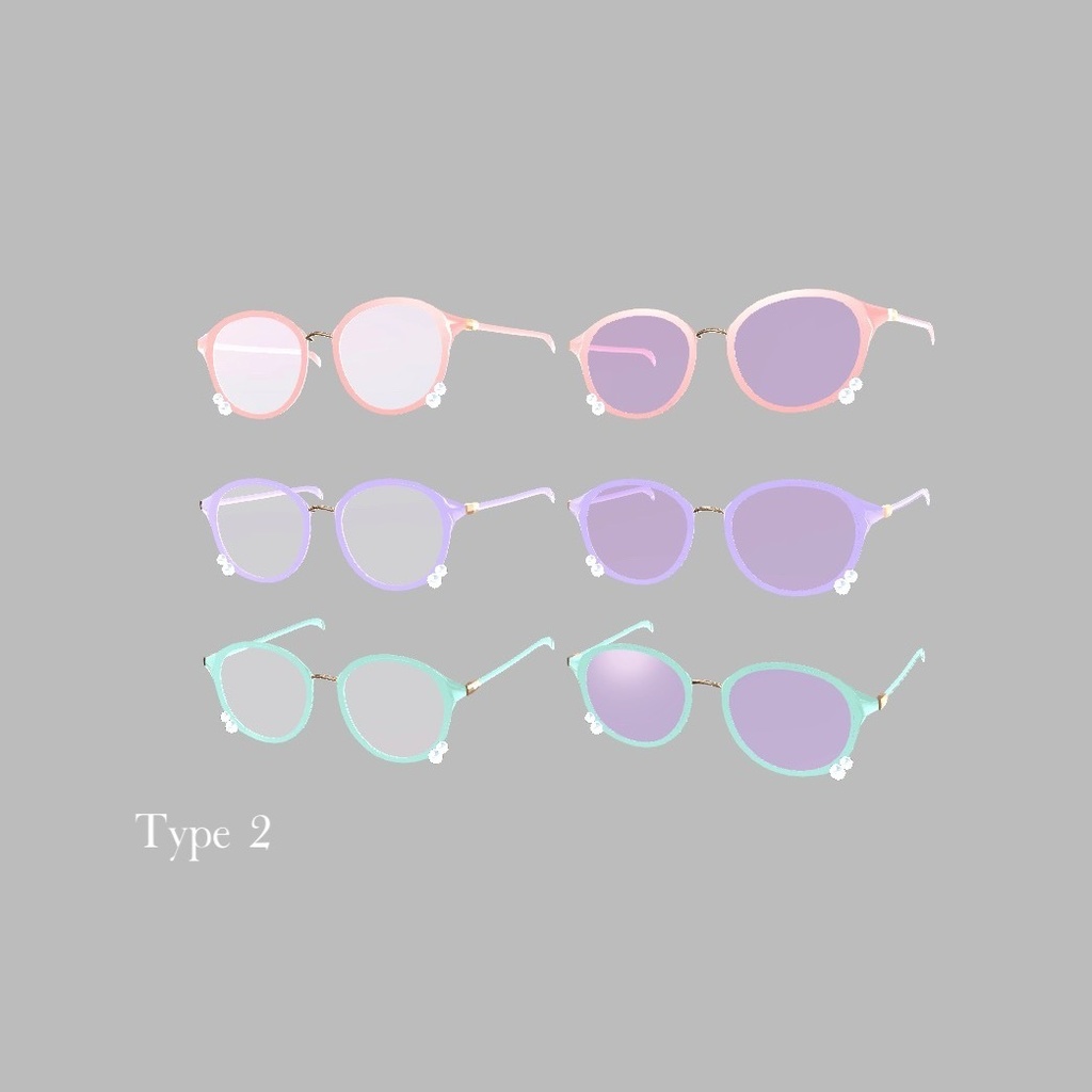 パール付き眼鏡&サングラス3点セット