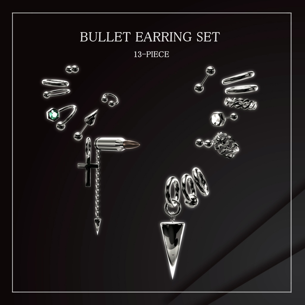 Bullet earrings 13set ★13アバター位置調整済