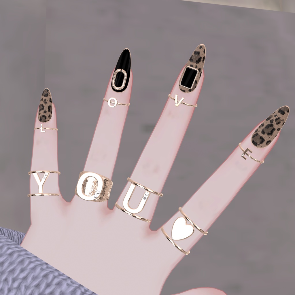 Initial♡Rings(3種類のリング+アルファベットパーツ入り)