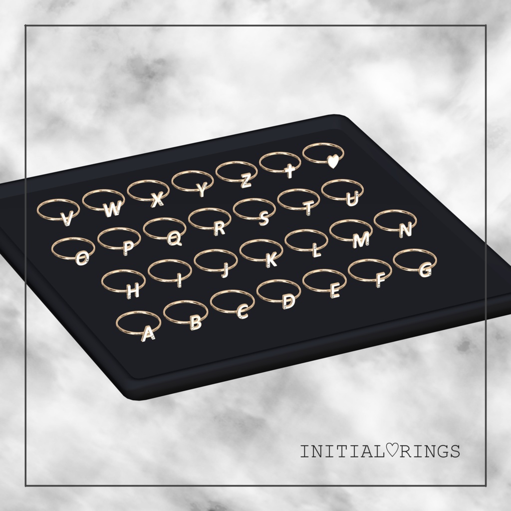 Initial♡Rings(3種類のリング+アルファベットパーツ入り)