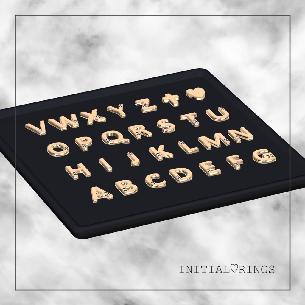 Initial♡Rings(3種類のリング+アルファベットパーツ入り)