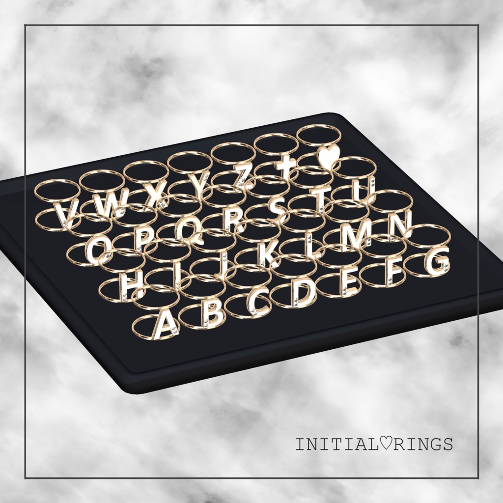 Initial♡Rings(3種類のリング+アルファベットパーツ入り)