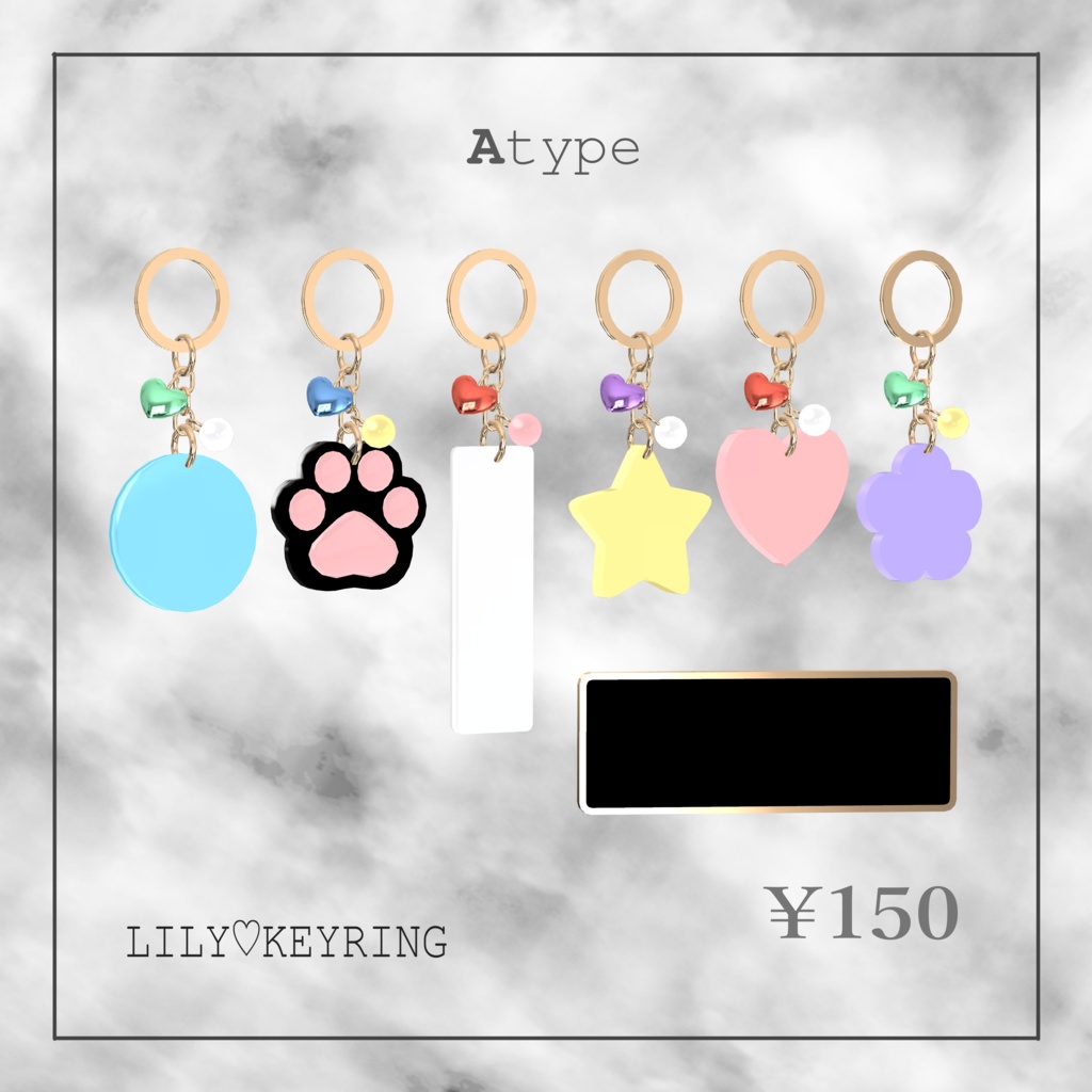 Keyring+nametag♡無料版あり(※イニシャルは別売りです)