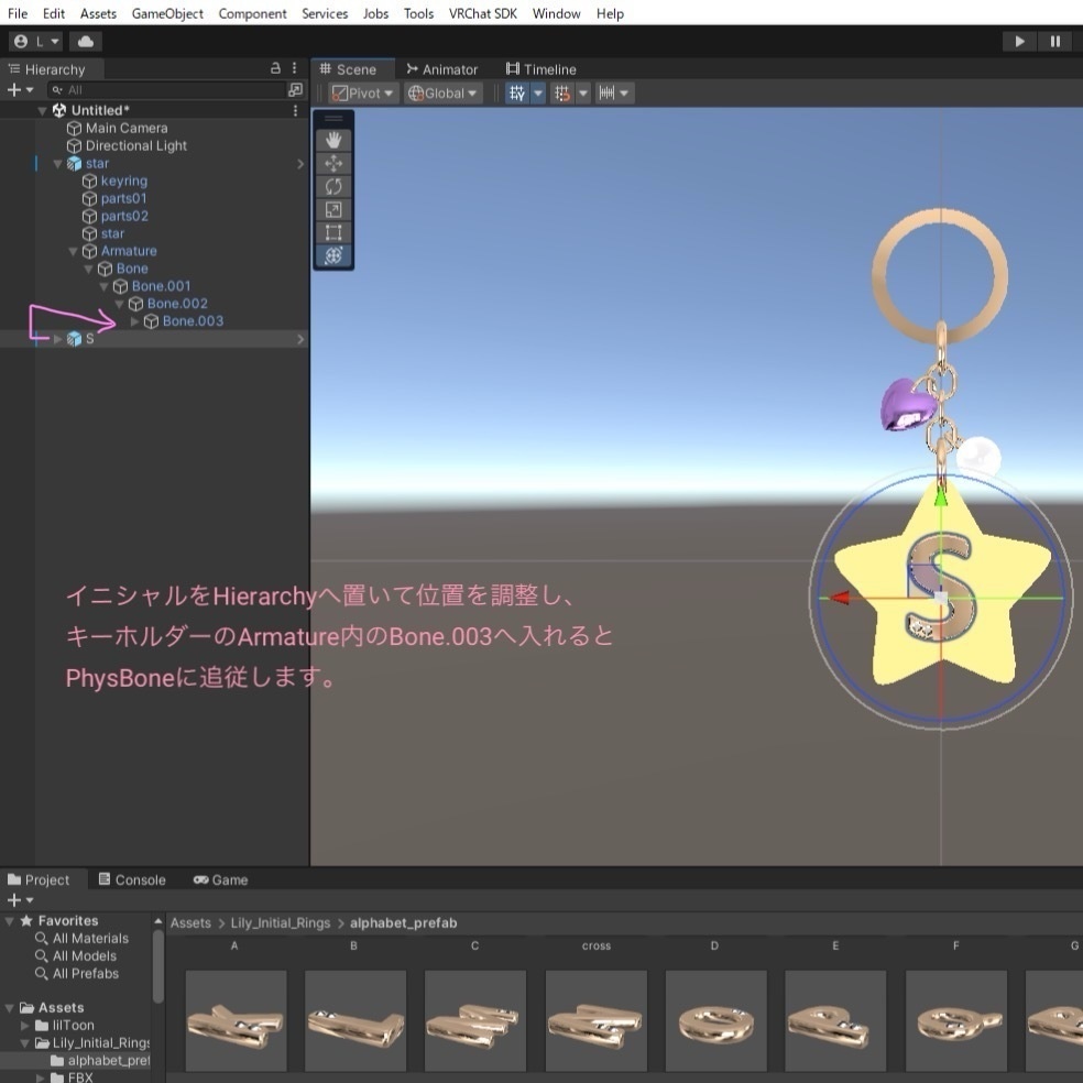 Keyring+nametag♡無料版あり(※イニシャルは別売りです)