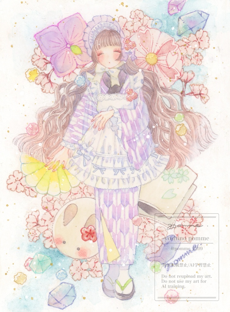 new【額装原画】夢みるように眠りたい