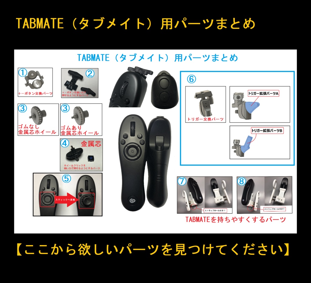 TABMATE(タブメイト)用パーツまとめ【ここから欲しいパーツを見つけてください】