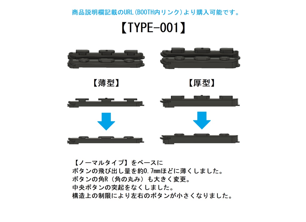 ProPen3(プロペン3)用サイドボタン交換パーツ(金属芯で丈夫)