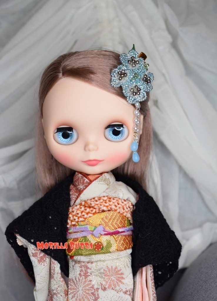 ネモフィラのヘアクリップ