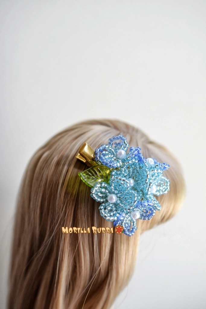 紫陽花のヘアクリップ