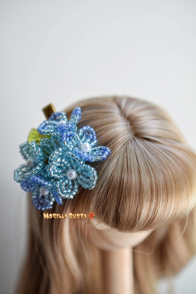 紫陽花のヘアクリップ