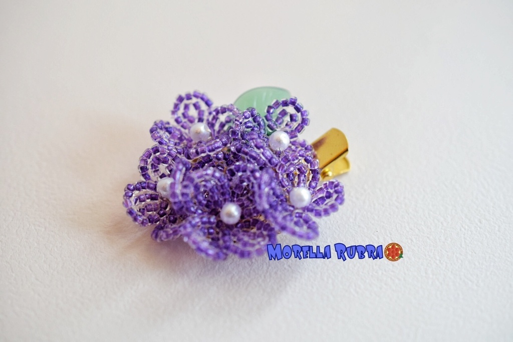 紫陽花のヘアクリップ(紫)