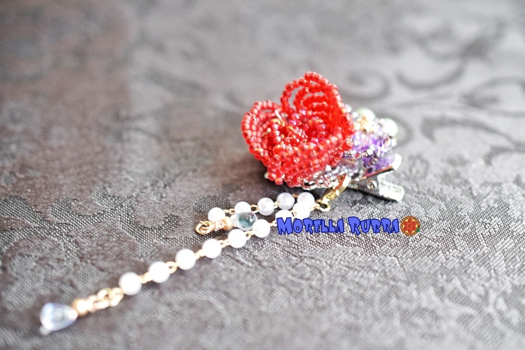 薔薇のヘアクリップ