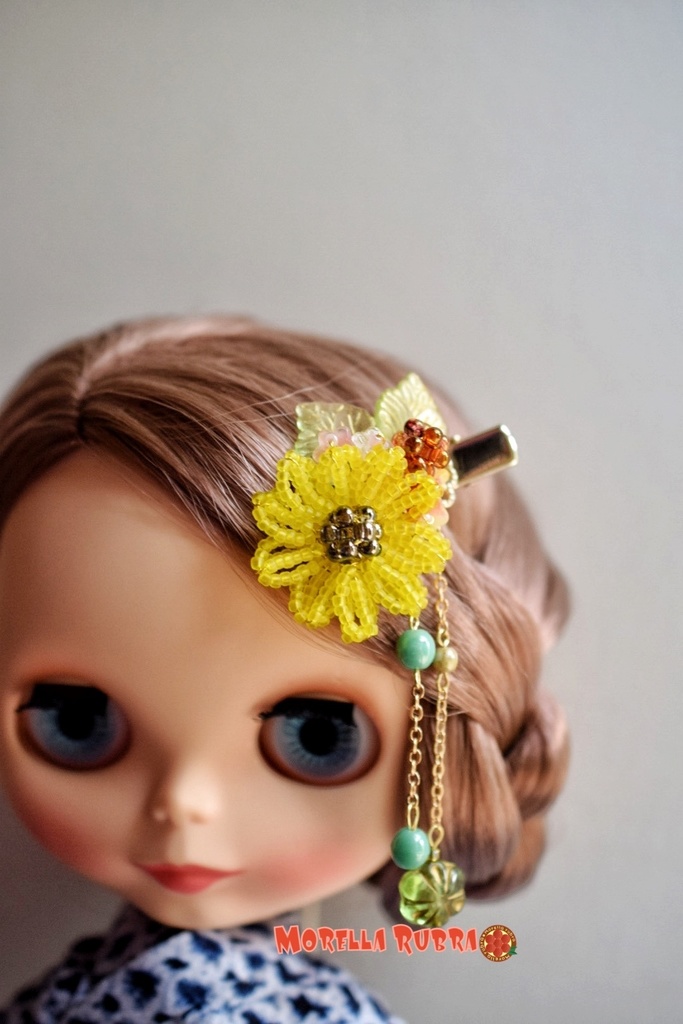 向日葵のヘアクリップ