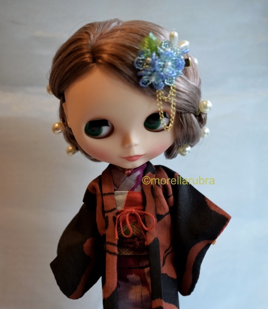 紫陽花のヘアクリップ+ネックレスセット