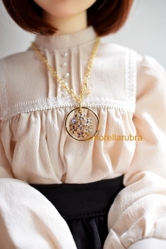 紫陽花のヘアクリップ+ネックレスセット