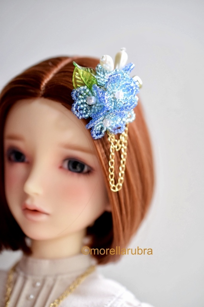 紫陽花のヘアクリップ+ネックレスセット
