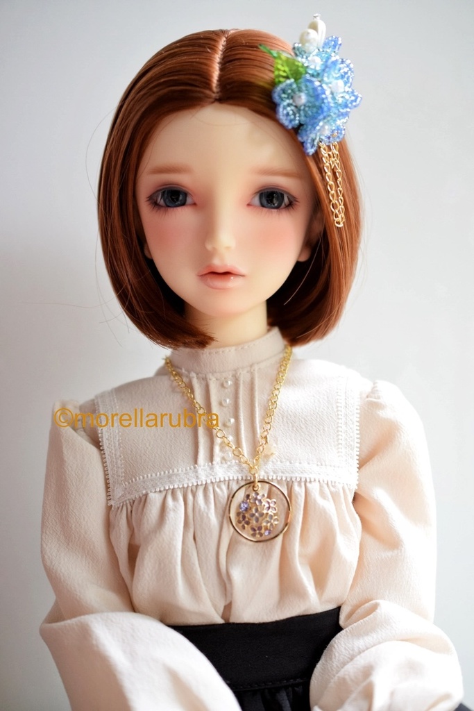 紫陽花のヘアクリップ+ネックレスセット