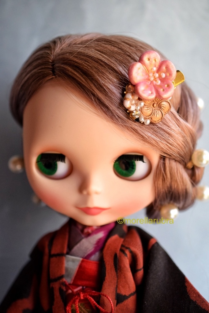 梅のヘアクリップ(ピンク)