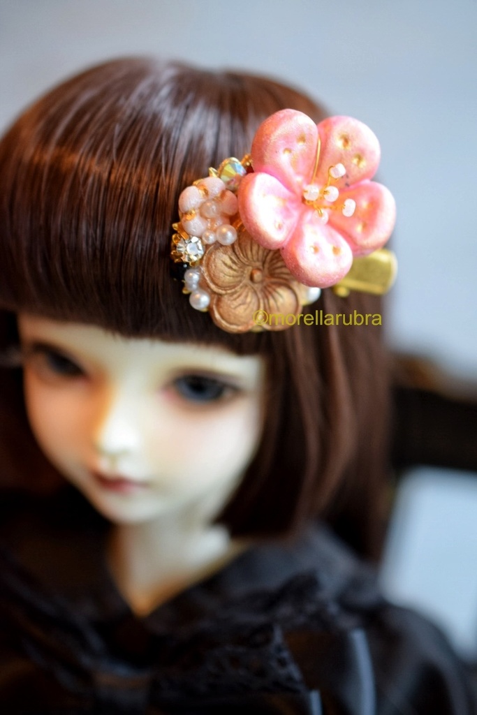 梅のヘアクリップ(ピンク)