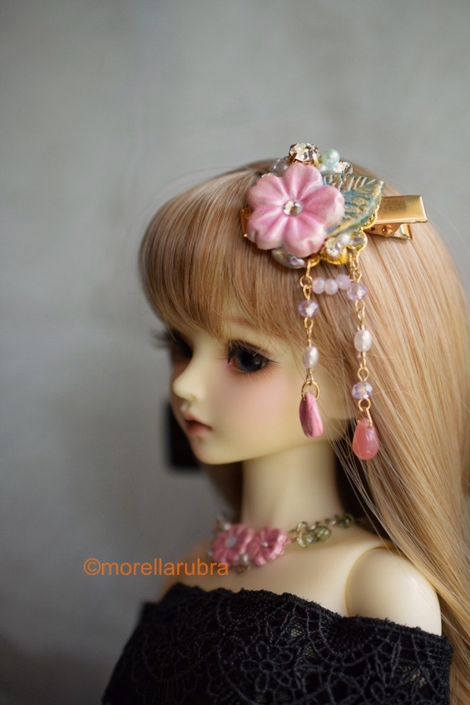 桜のヘアクリップ(樹脂粘土)