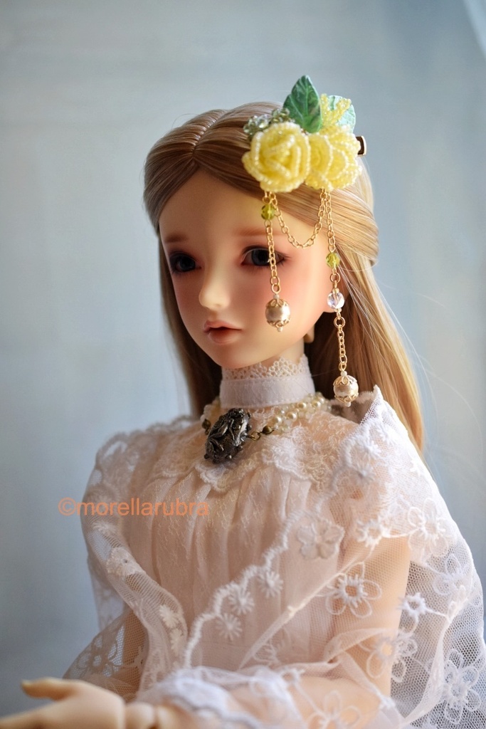 黄薔薇のヘアクリップ