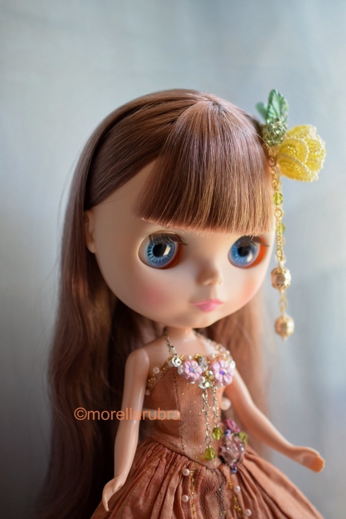 黄薔薇のヘアクリップ