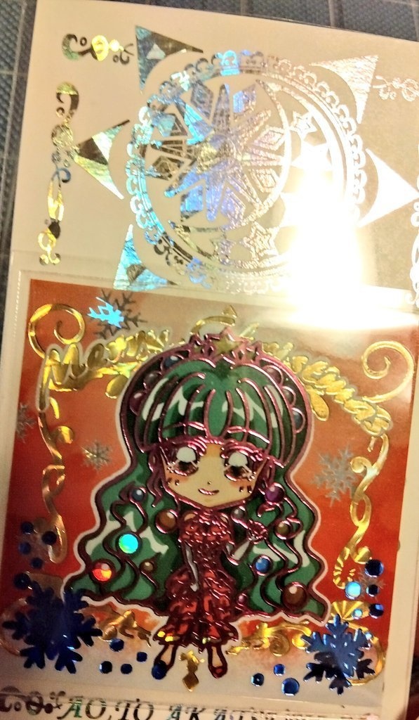 クリスマス☆ツリーちゃんシール☆ピンク箔