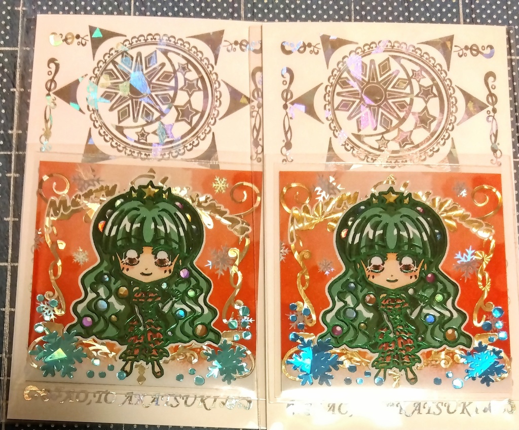 クリスマス☆ツリーちゃんシール☆緑箔