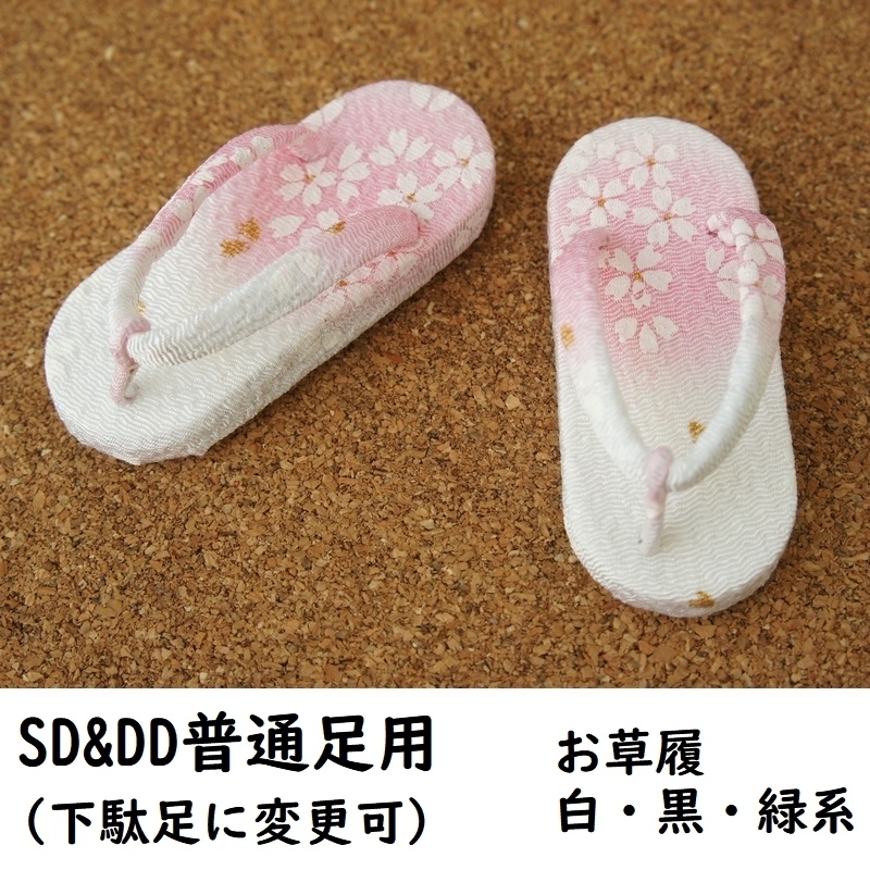 SD&DD普通足用草履◆白・黒・緑系