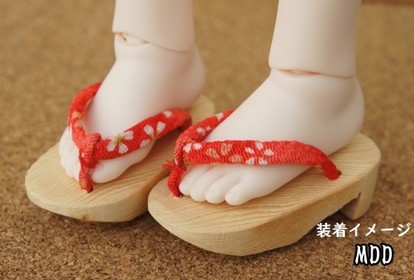 MDD普通足用◆黒下駄◆デ2◆赤系