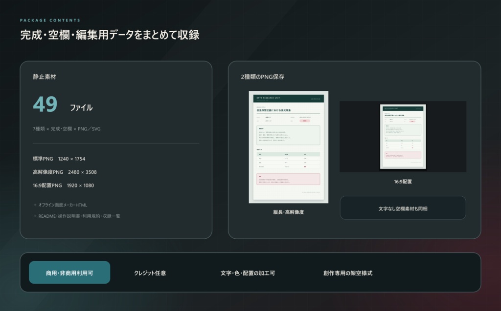 【ゲーム・TRPG素材】STORY PAPER|創作向け架空資料メーカー|全7種・文字差し替え・PNG保存