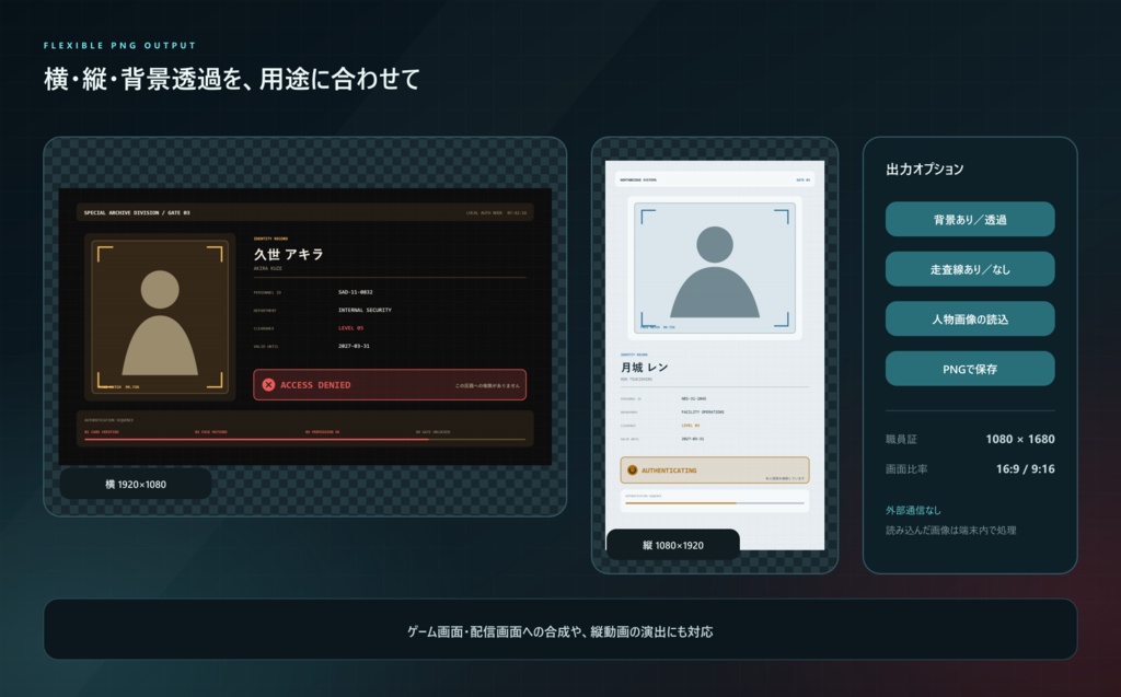 【ゲーム・TRPG素材】架空認証・入退室端末メーカー「CLEARANCE」|職員証連動・PNG保存