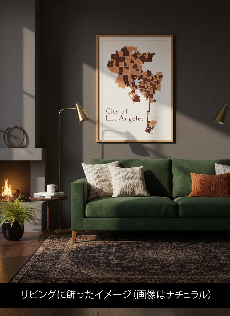 City of Los Angeles Map|ナチュラル地図イラスト