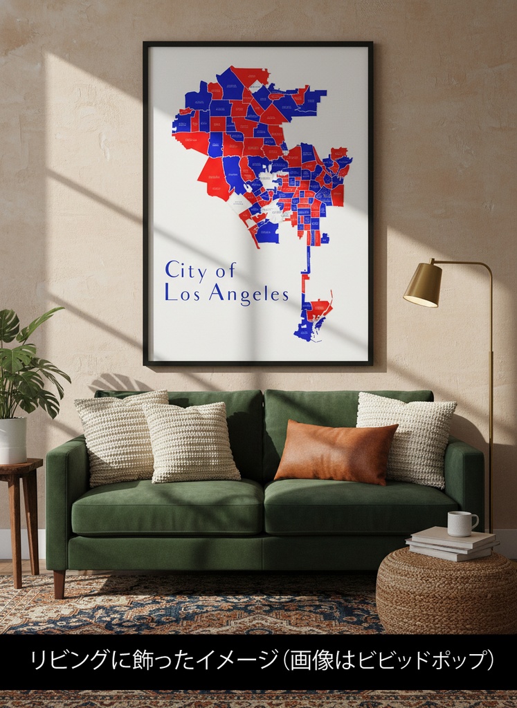 LA City Map|ビビッドポップ地図イラスト