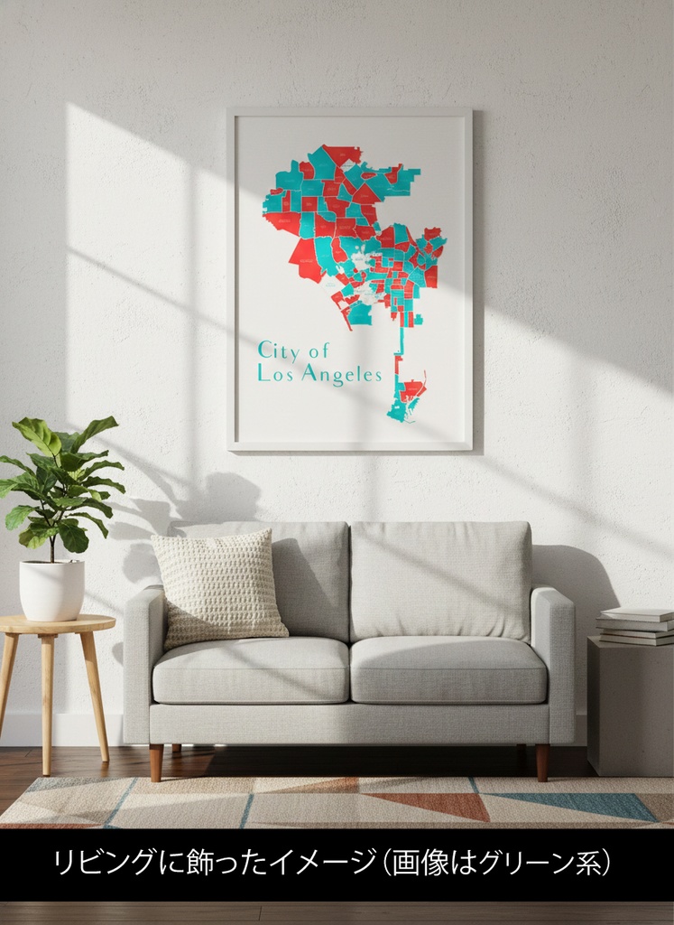 LA City Map|レトロ看板風地図イラスト