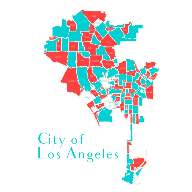 LA City Map|レトロ看板風地図イラスト