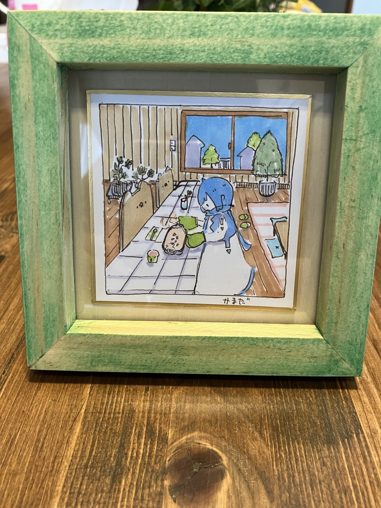 「グラタンを運ぶKAITOくん」アナログイラスト