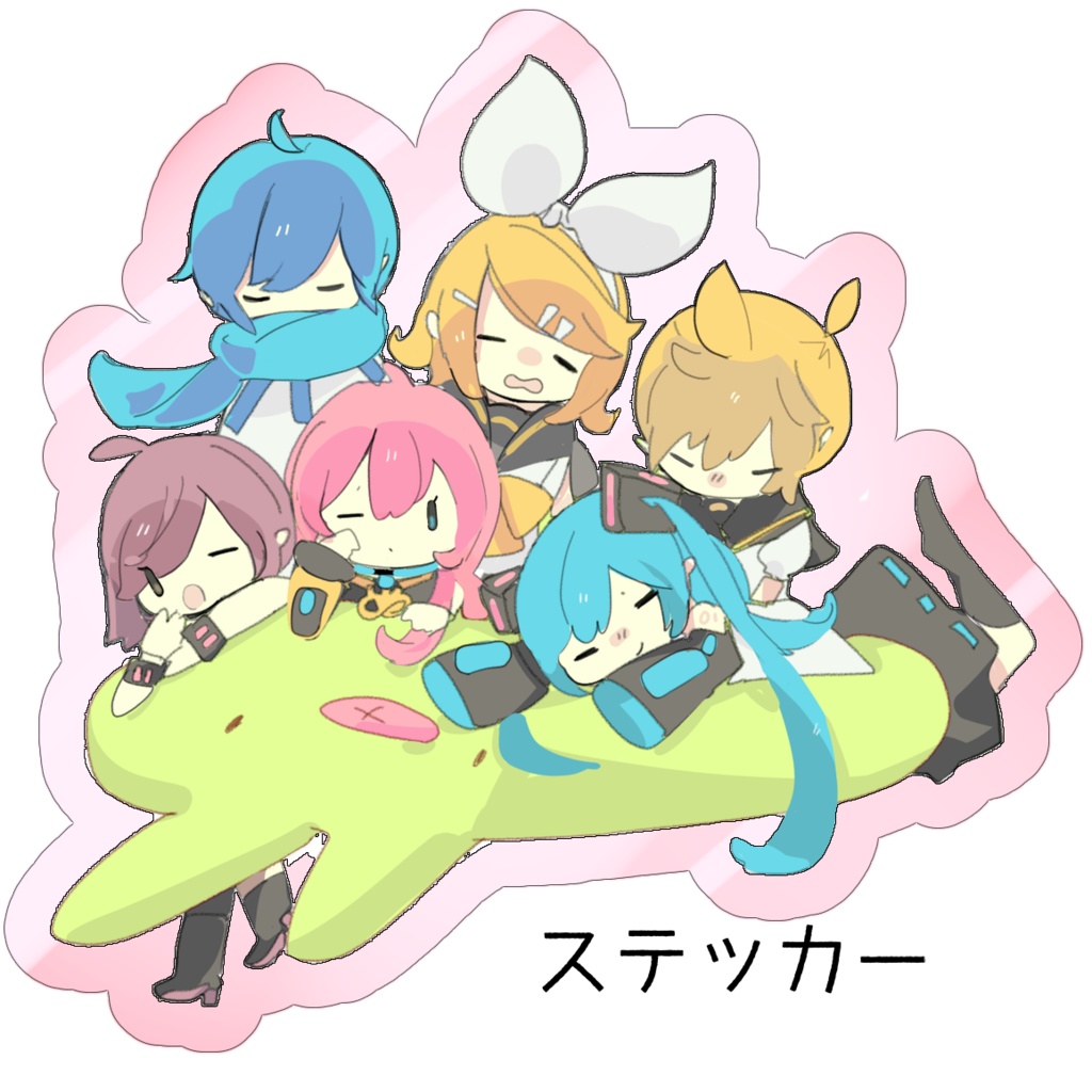 6人のねむねむステッカー