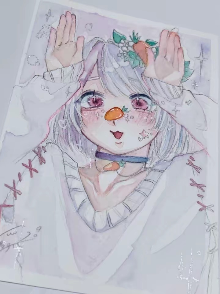 水彩イラスト　♡🐰🥕♡