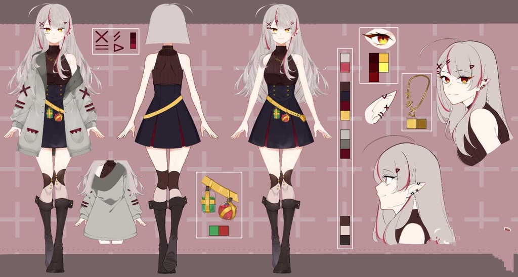 Live2D Vtuber Full Body Model + Rigging + Assets Ready To Stream Debut Package