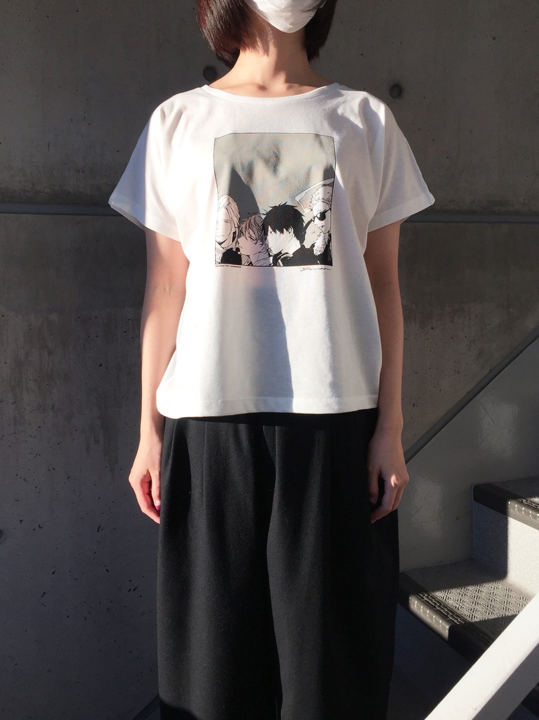 ギヴン」ドルマンスリーブTシャツ ＜ホワイト×ペールブルー