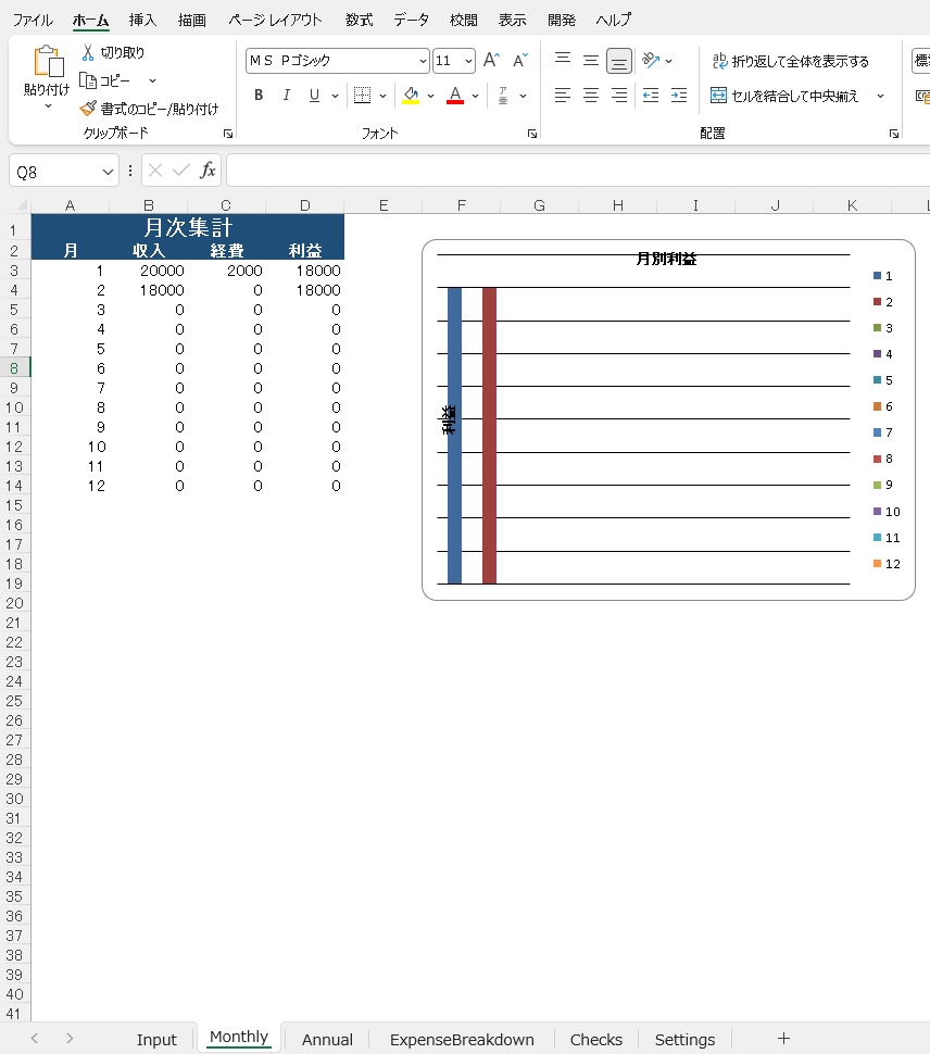 副業の収支が一目でわかる ①かんたん帳簿Excelテンプレ(白色申告対応)